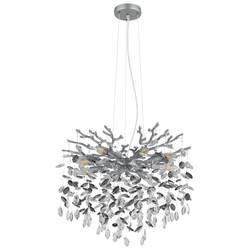 Pendellampe Queena silbergrau Ø 60cm Globo 9007371531677