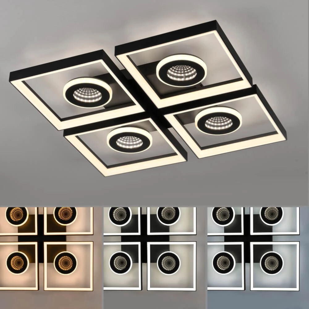 Quadratische Deckenleuchte Traforo Quatro Paul Neuhaus 4012248384909