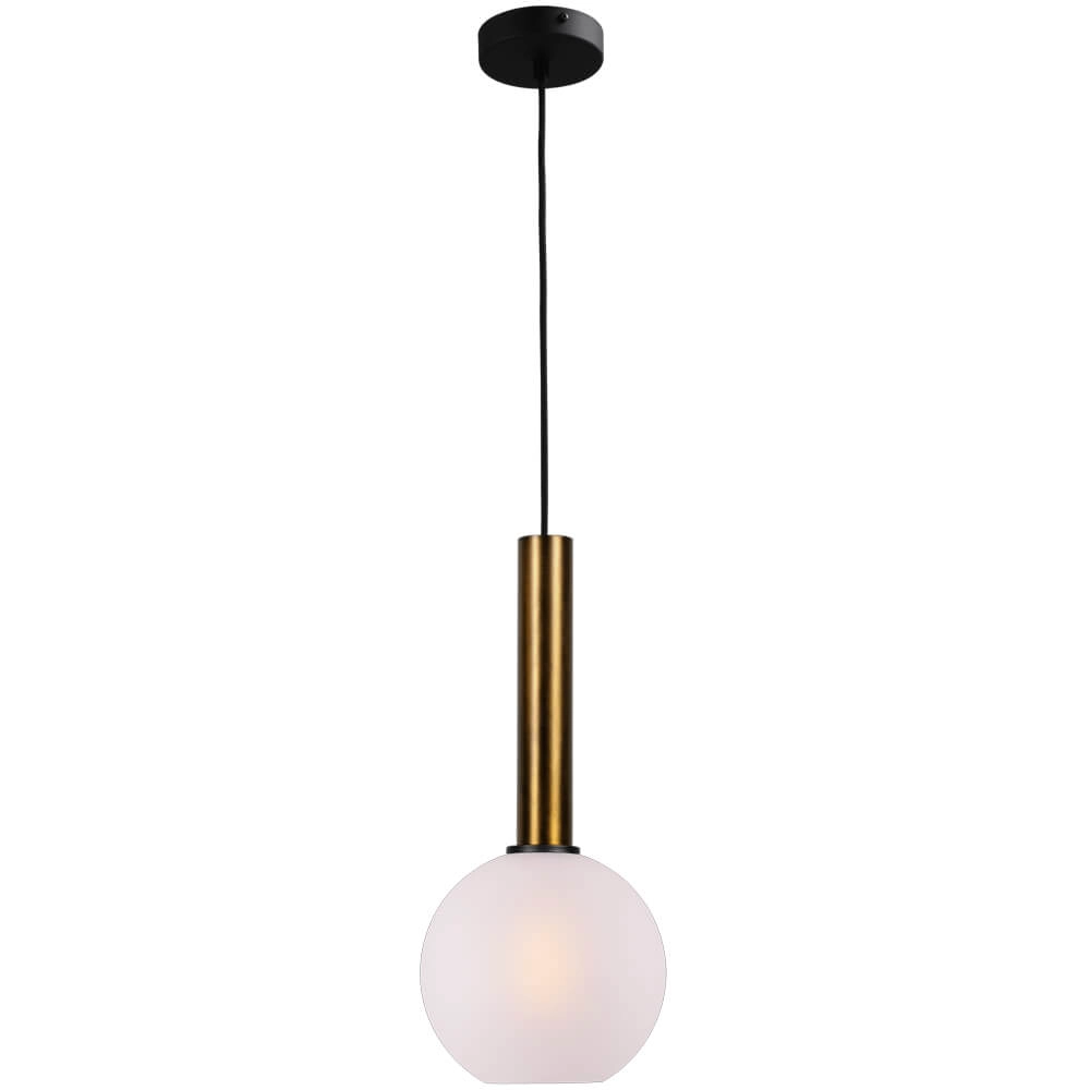 Hängelampe Ø 20cm Bella 2 Antikes Messing mit mattweißem Glas