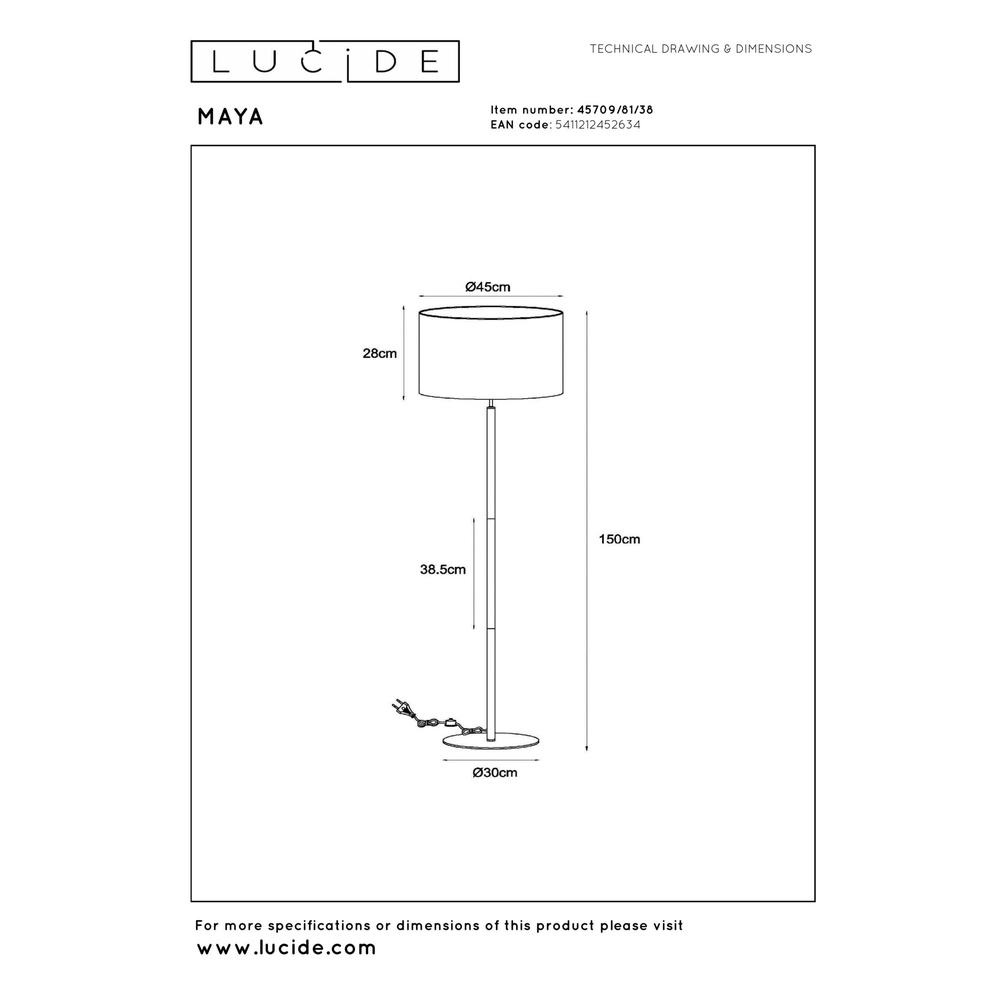 Stehlampe Maya Sahne Lucide 5411212452634
