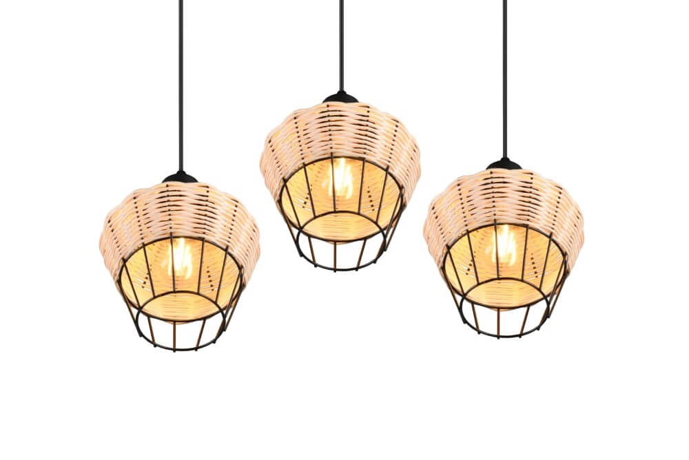 Vide-Hängelampe Borka Rattan Trio 4017807556131