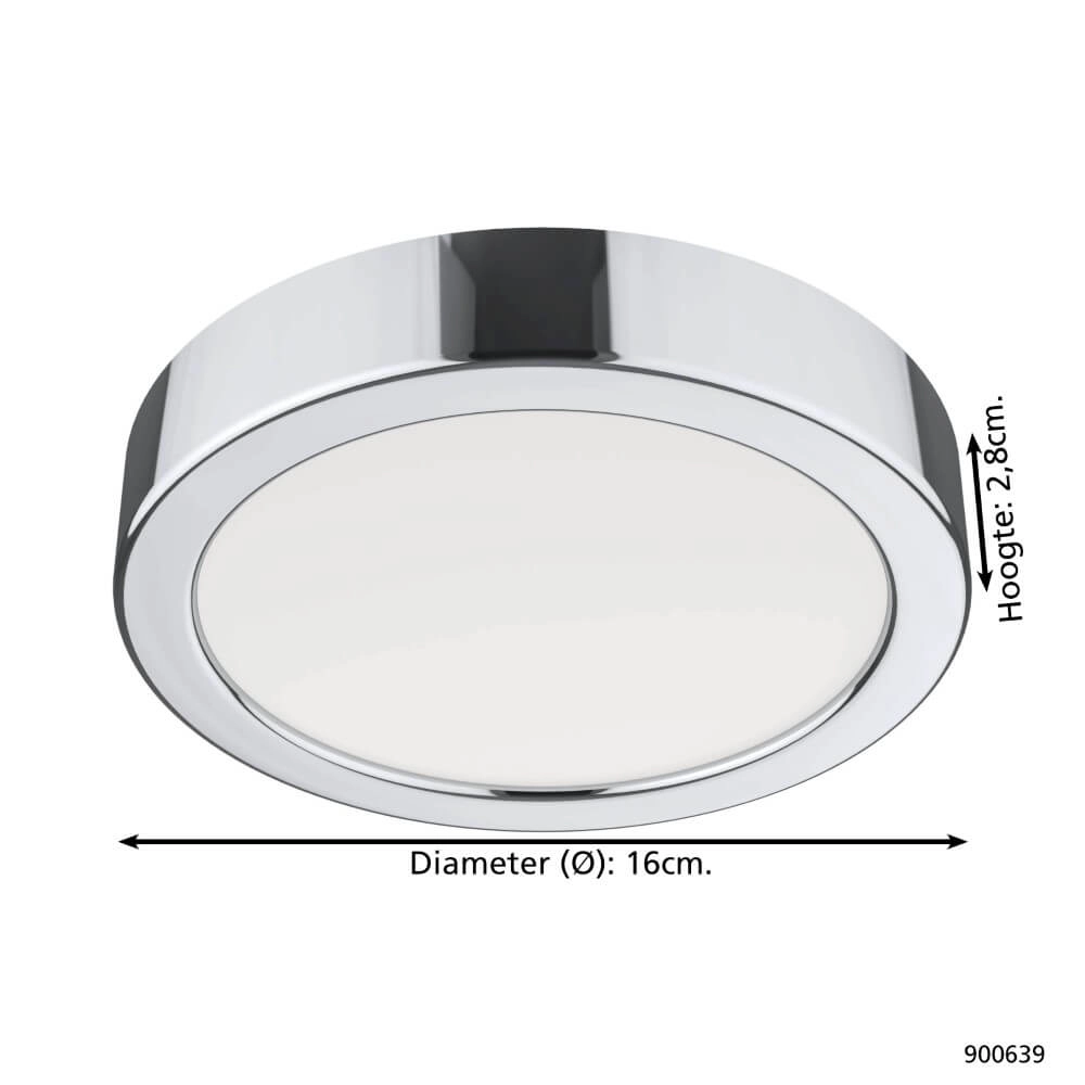 Badezimmerlampe Fueva 5 IP44 – Chrom – Ø 16 cm Eglo 9008606245239
