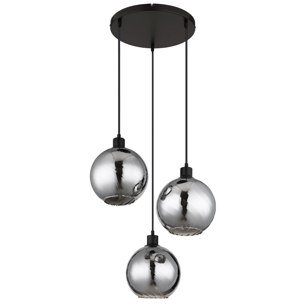 Design-Pendellampe Ulf 3-Licht Schwarz Globo 9007371533701