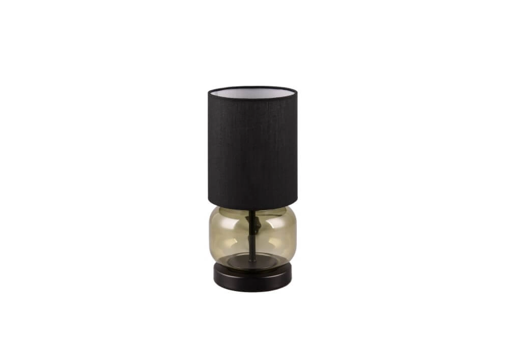 Schwarze Tischlampe Elio mit grünem Glas Trio 4017807601060