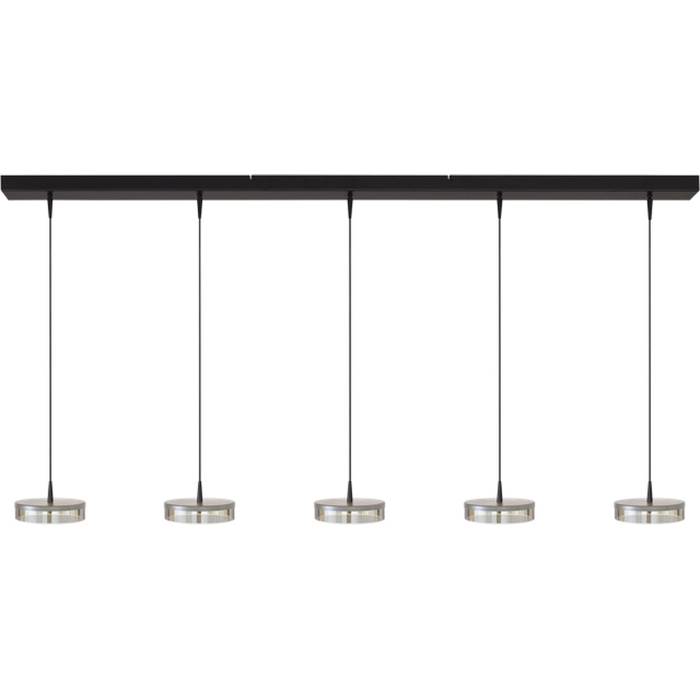 5-Licht Pendellampe Imperia 160 cm schwarz mit Nickel
