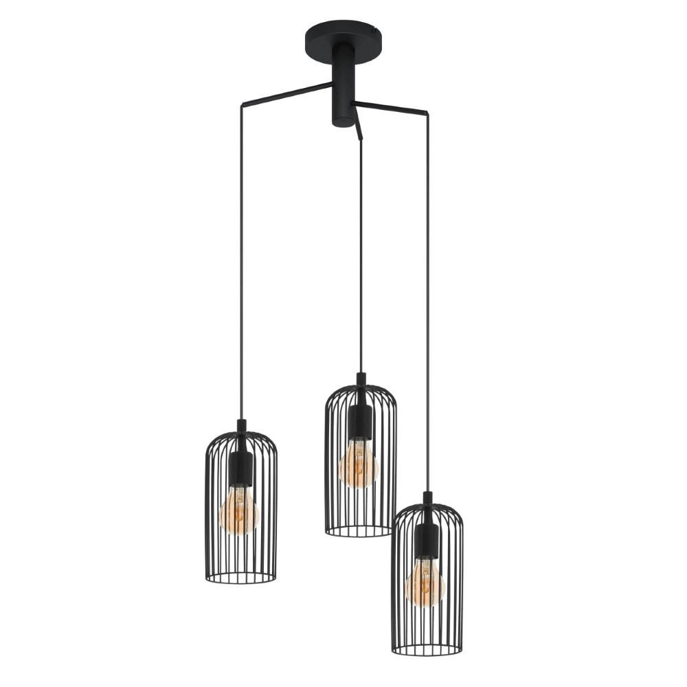 3-flammige Pendelleuchte Roccamena 1 schwarz