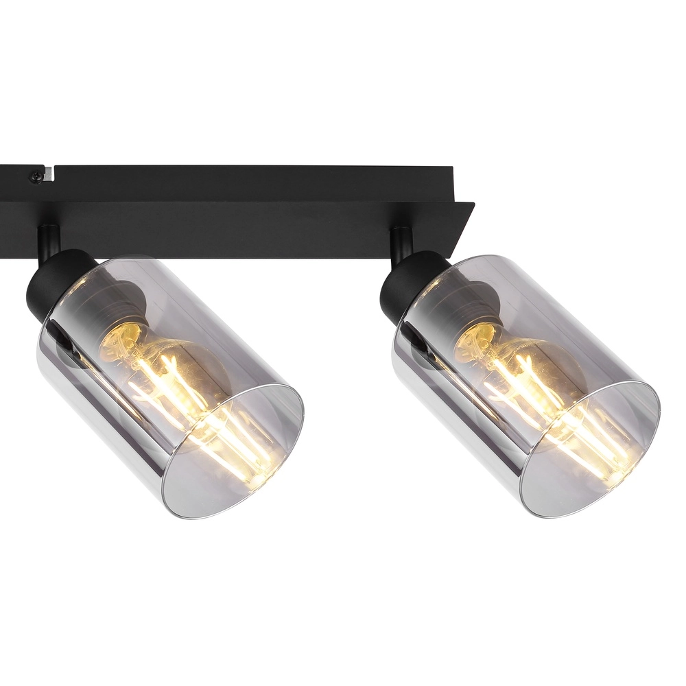 Deckenlampe Hadera 4-Licht Schwarz mit Rauchglas Globo 9007371431229