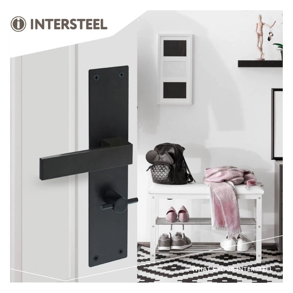 Moderner Türgriff Amsterdam WC-Verschluss 63/8 schwarz Intersteel 8714186489550