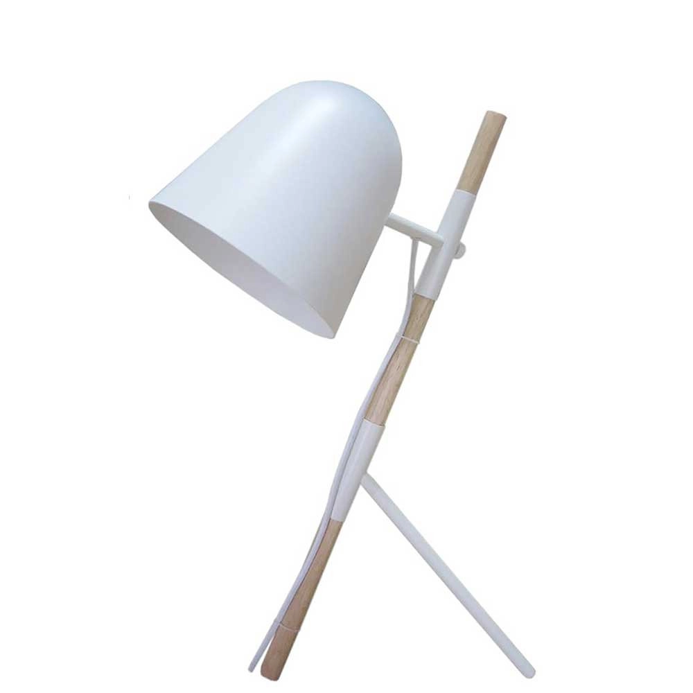 Land Tischlampe Sensa Stativ weiß mit Holz