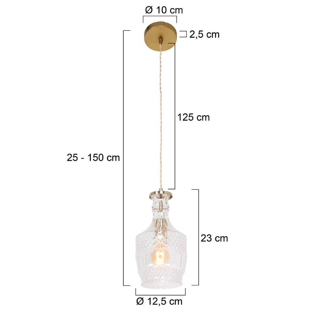Klassische Hängelampe Grazioglass Ø 12,5cm Steinhauer 8712746166330