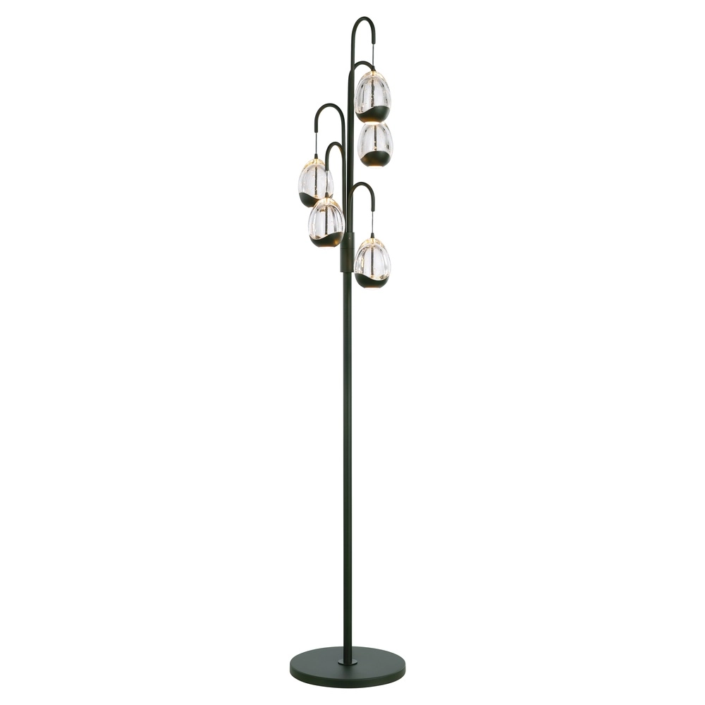 Stehlampe Clear Egg schwarz 5-flammig