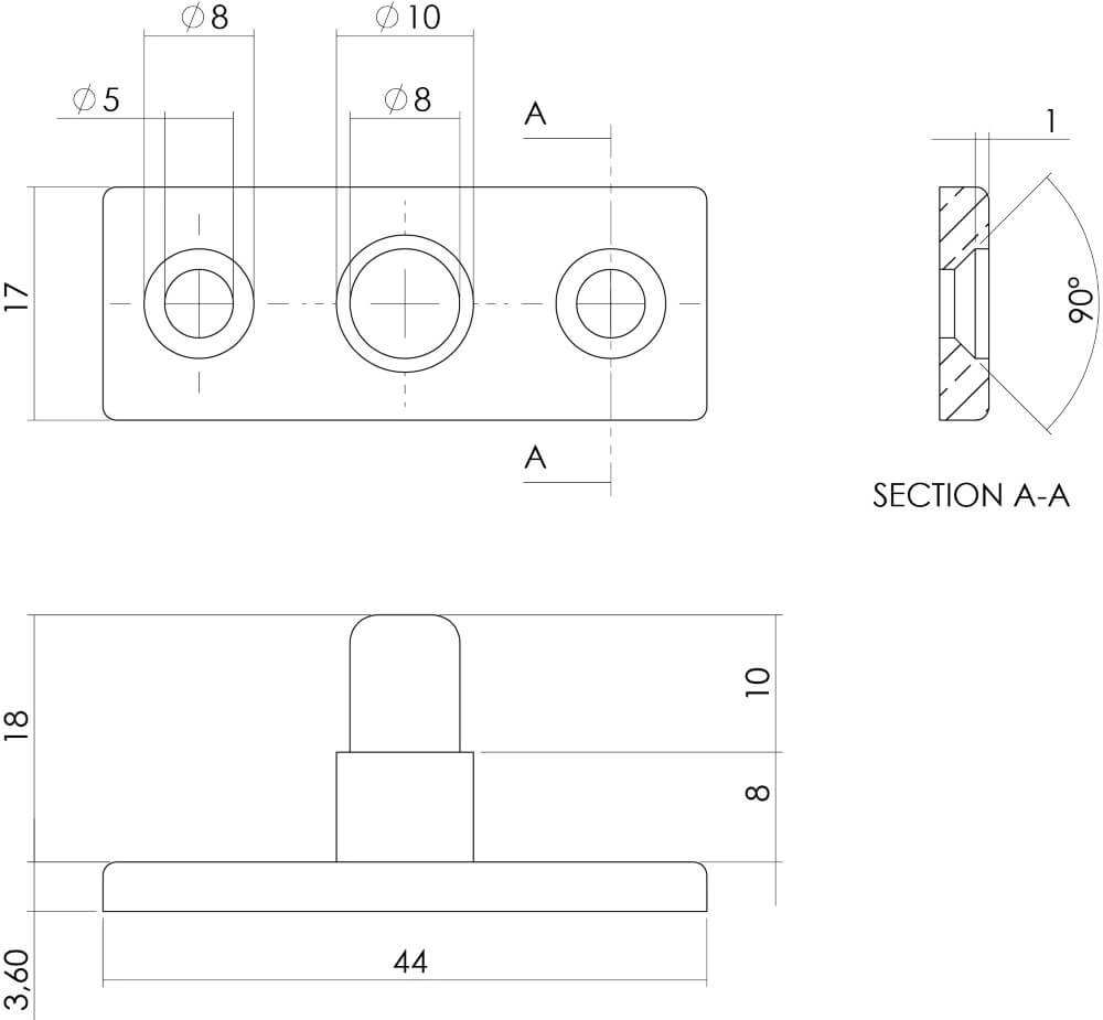 Aufhören Ramo für Fensteröffner nickel matt Intersteel 8714186045749