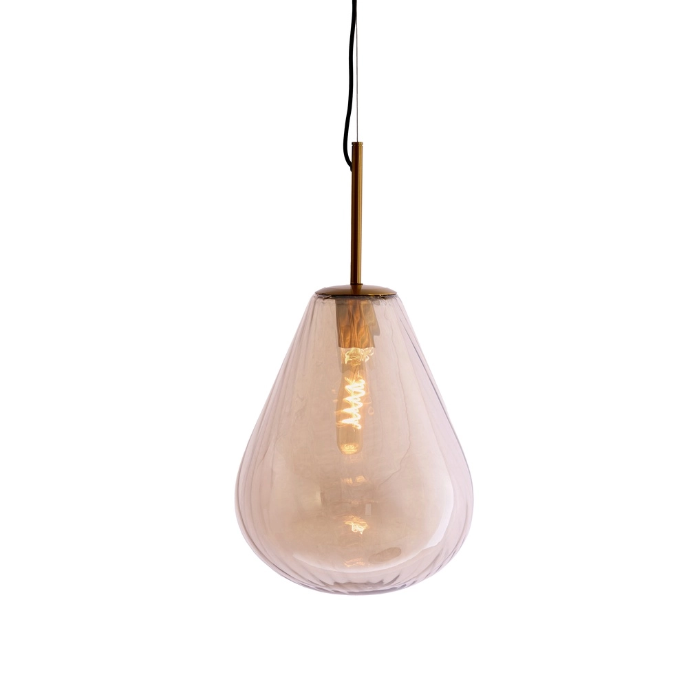 Glas-Pendellampe Leona Ø 33cm – bernsteinfarbenes Glas Light & Living 8717807834012