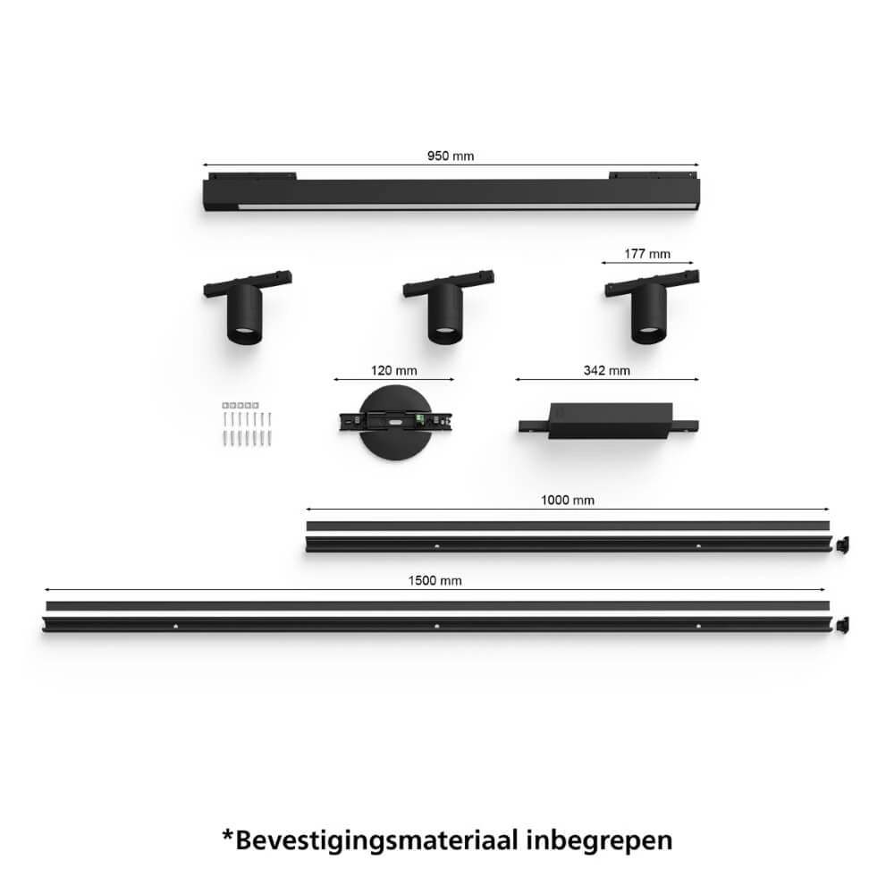 Hue Perifo - White and color Set mit 3 Spots und Balken schwarz Philips 8719514407800