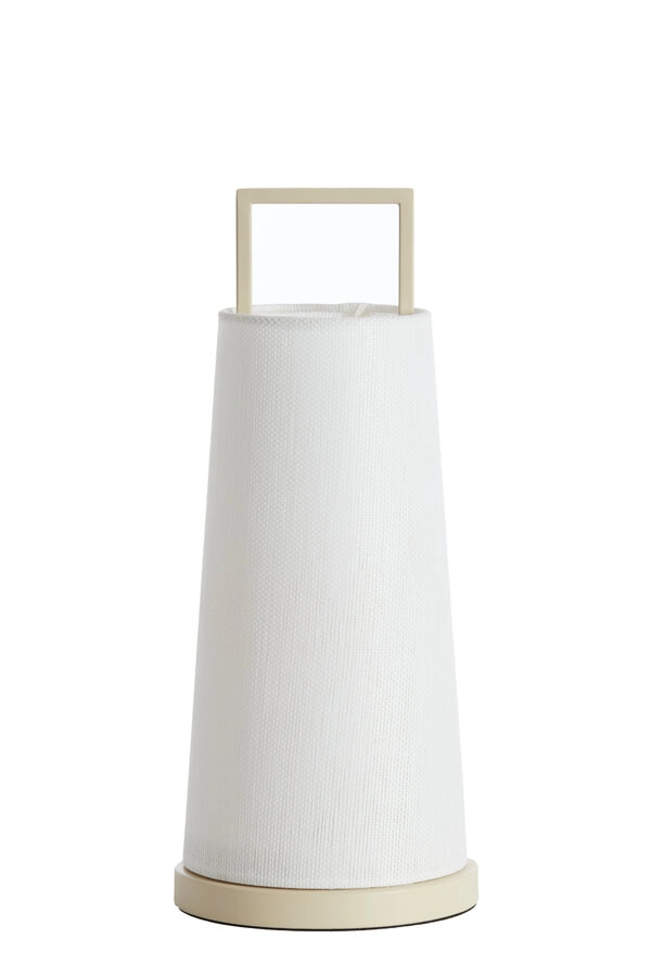 Japandi Tischleuchte Fyon Ø 16cm creme mit weiß Light & Living 8717807730659