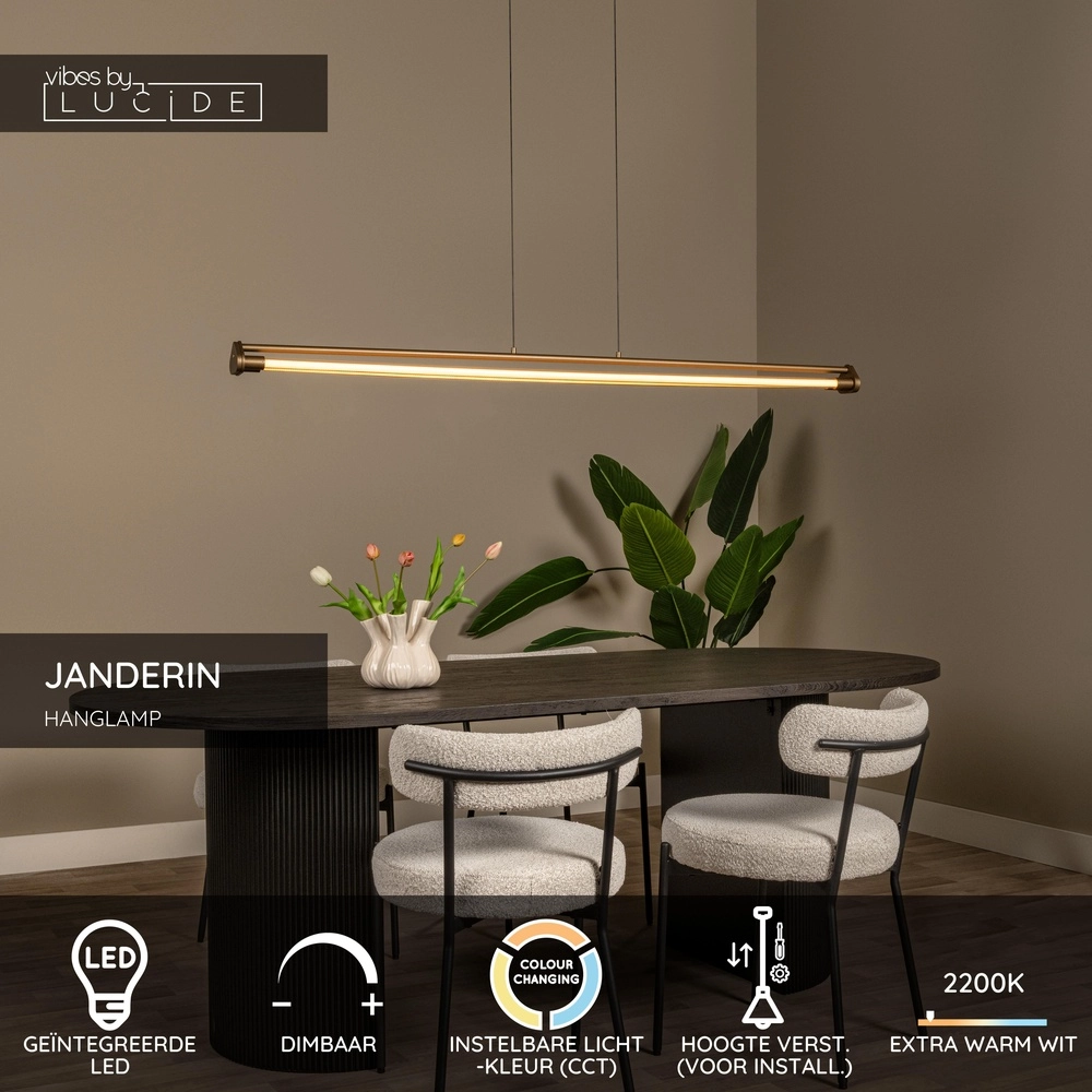 Einzigartige Pendellampe Janderin Champagner Lucide Vibes 5411212242099