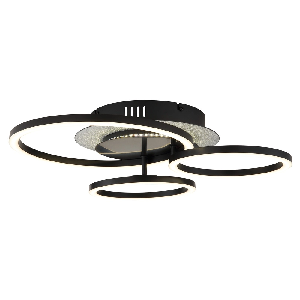 Schwarze Deckenlampe Norberto 3 Ringe Globo 9007371572830