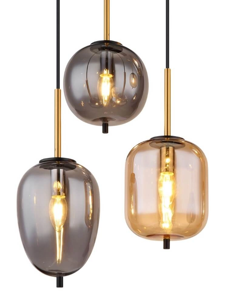 Hängelampe mit 6 Leuchten Blacky Schwarz Globo 9007371440702