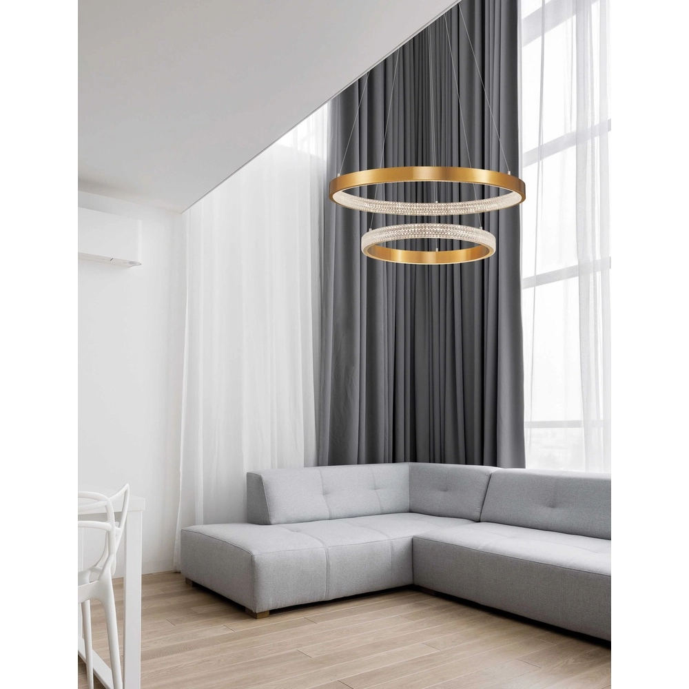 Pendelleuchte Preston gold Ø 60cm doppelt Lyora 5212017424105