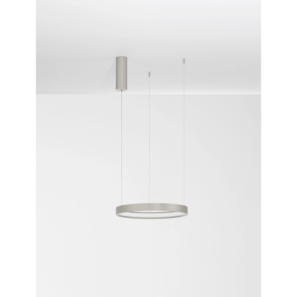 Runde Pendelleuchte Perrine silbergrau Ø 40cm Lyora 5212017438393