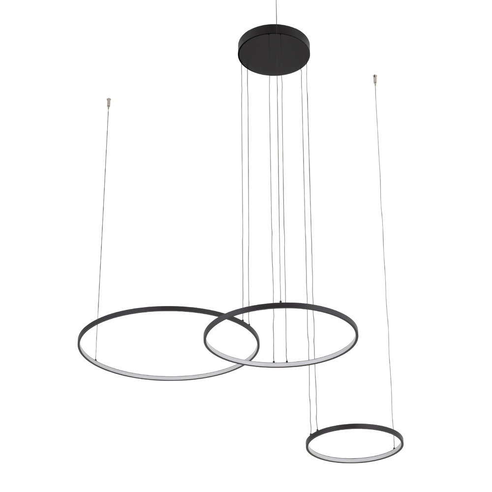 Design-Pendellampe Circolo Led 3 schwarze Ringe Lyora 5903139116480