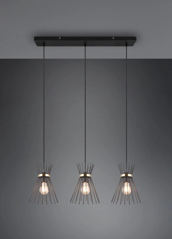 Pendelleuchte Rod Design schwarz 3-flammig Trio 4017807576771