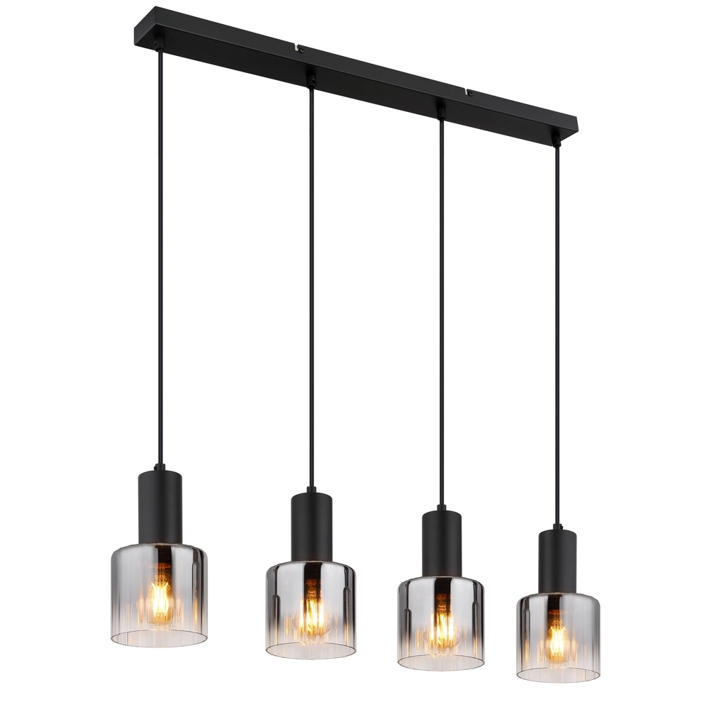 Design-Pendellampe Jack 4-Licht Schwarz