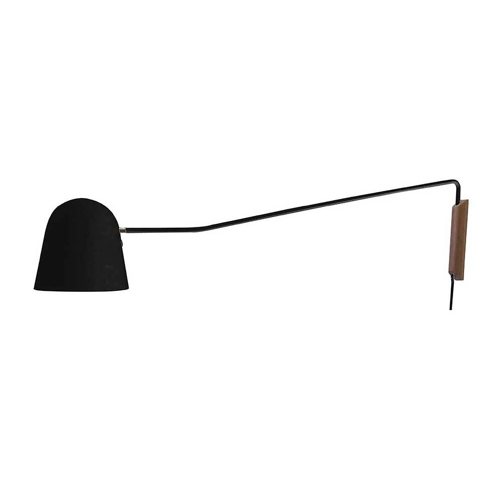 Leselampe Sensa schwarz mit Holz