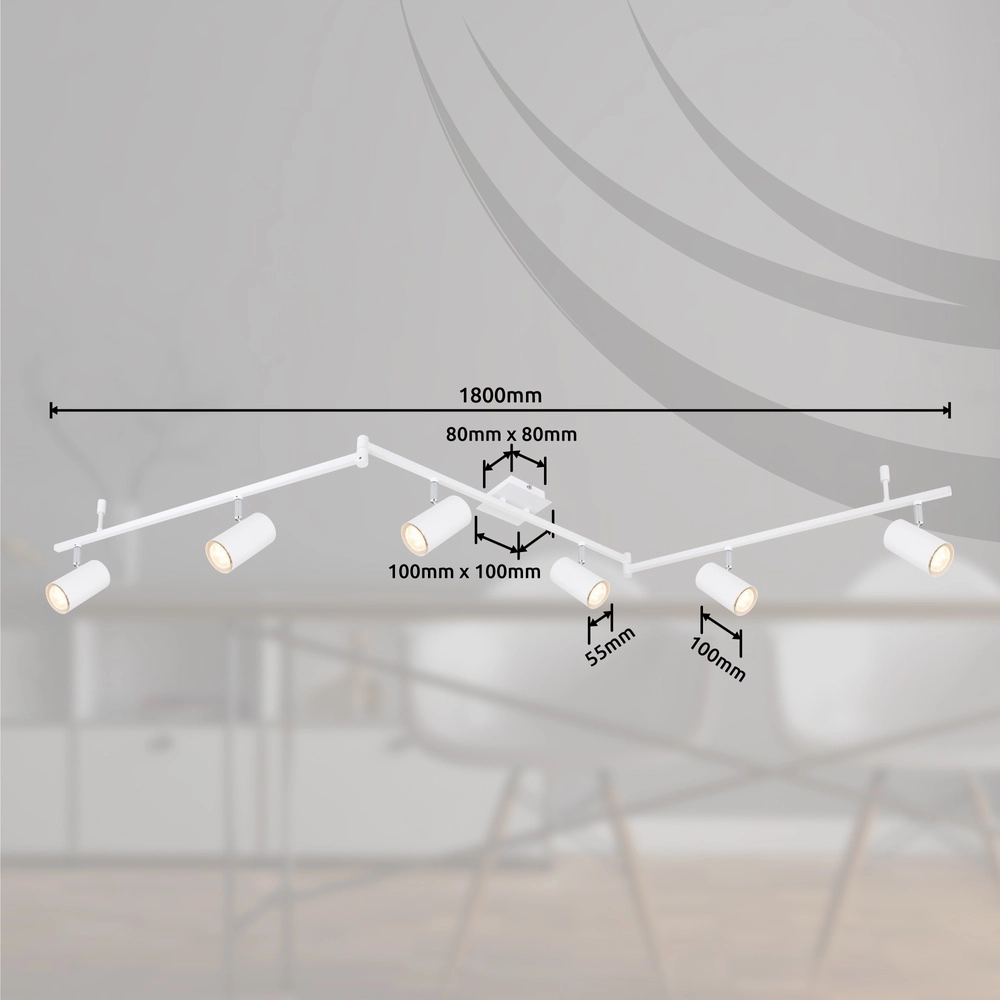 Deckenlampe Robby 6-Licht weiß Globo 9007371419876