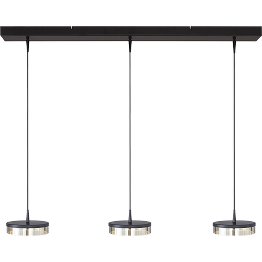 3-Licht Pendellampe Imperia 100 cm schwarzer Nickel