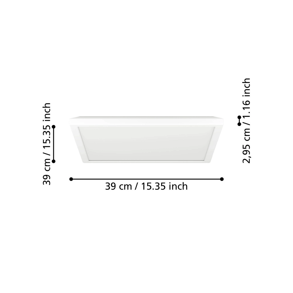 Intelligente Badezimmerlampe Rovito-Z Quadrat – Weiß – 39x39 cm Eglo 9008606329816