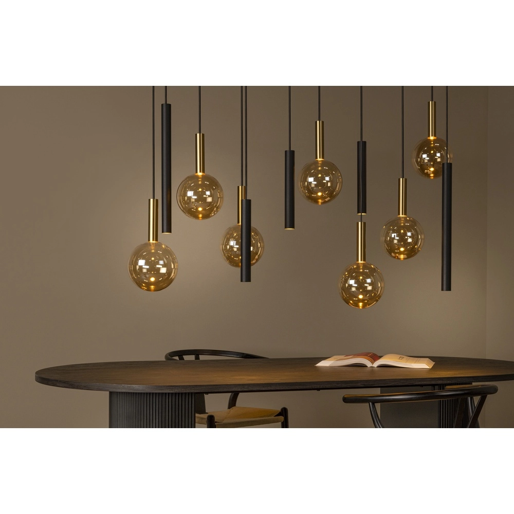 12-Licht Pendellampe Josiane Schwarz mit Gold Lucide Vibes 5411212212160