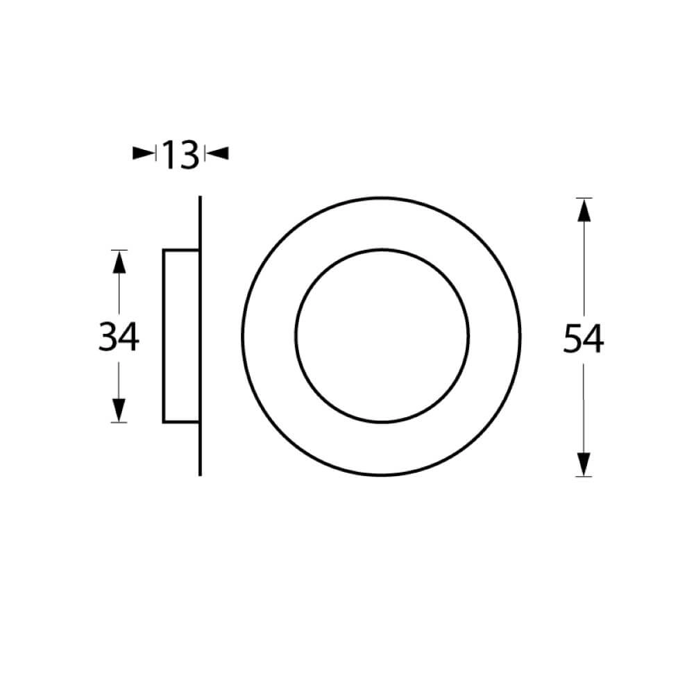 Schiebetürgriff rund Alvro Edelstahl Ø3,4cm Intersteel 8714186075289