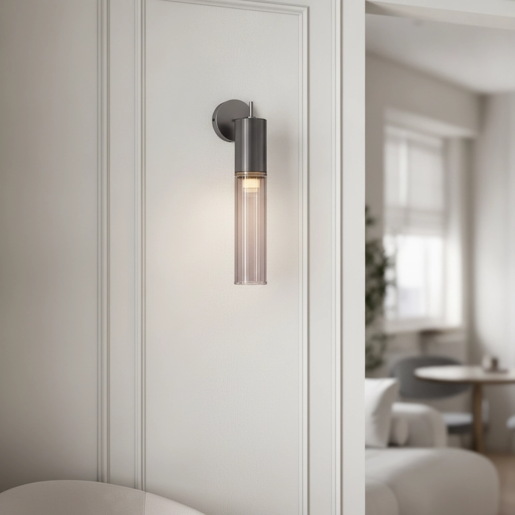 Design-Wandlampe Brielle Anthrazit mit Mokka-Glas