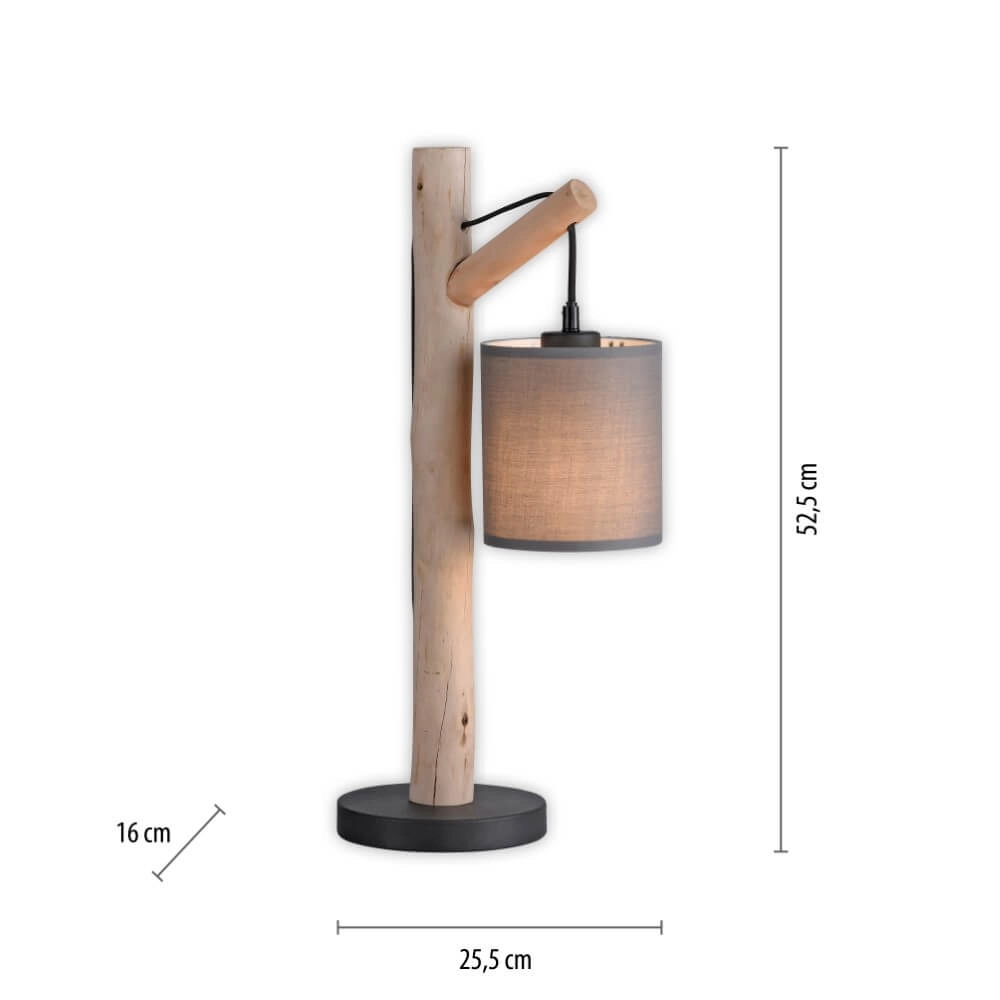 Ländliche Tischlampe Green Tribu Taupe Just Light 4043689995188
