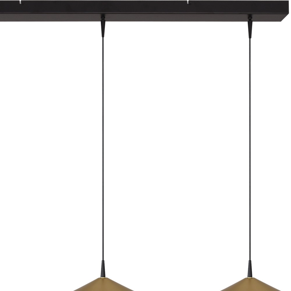 3-Licht Pendellampe Ceppo Schwarz mit Gold Ø 18 cm Masterlight 8718121347349