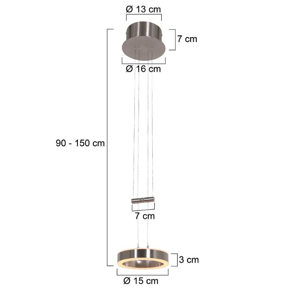 Schlanke LED-Hängelampe Piola Edelstahl Steinhauer 8712746167306