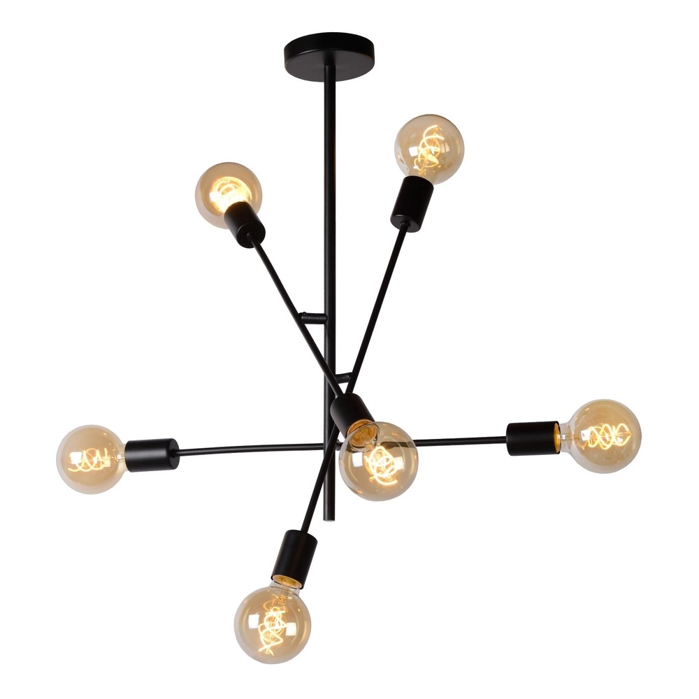 Deckenlampe Lester Black 6-Lights Lucide 5411212211033