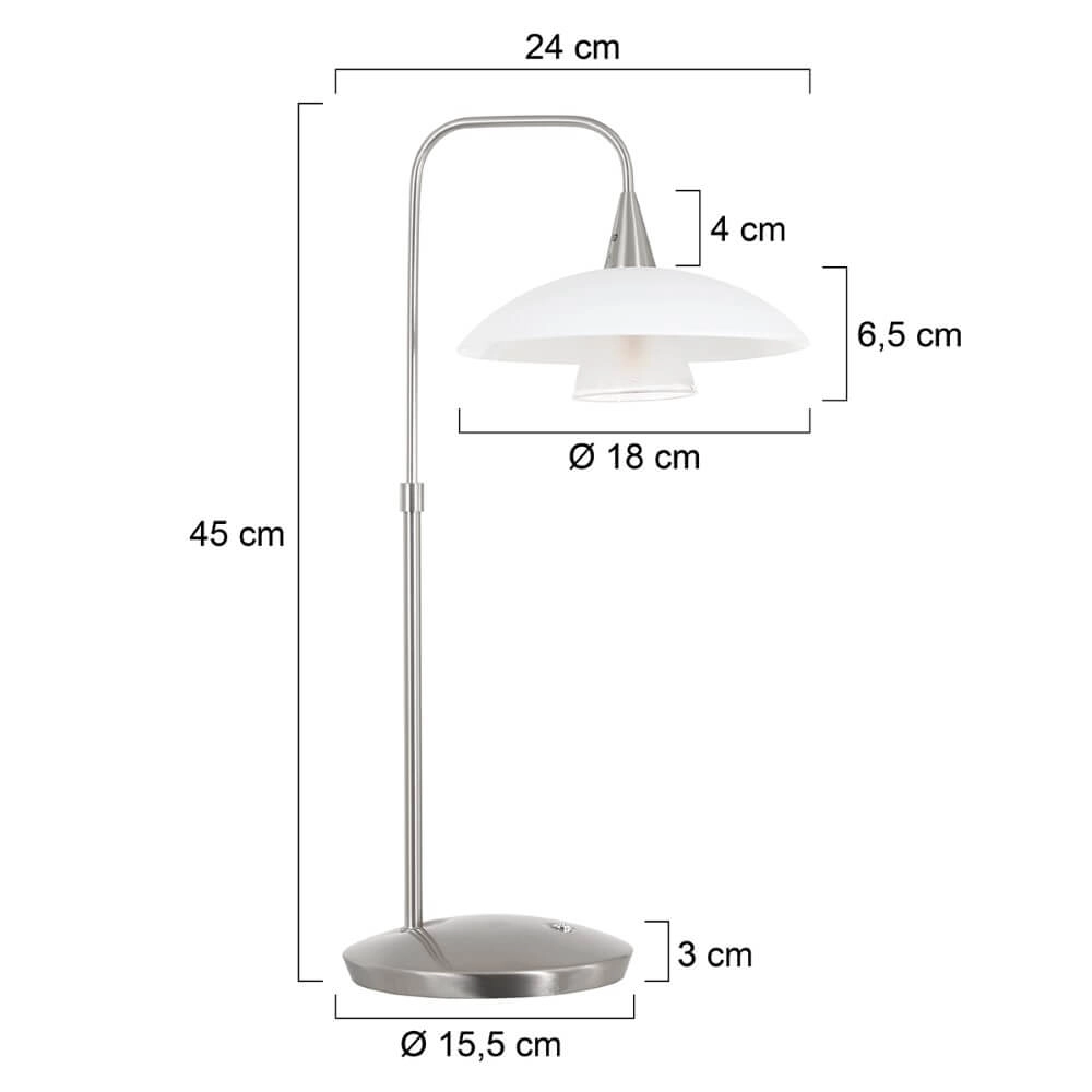 Tischlampe Tallerken Metallgrau Steinhauer 8712746132021