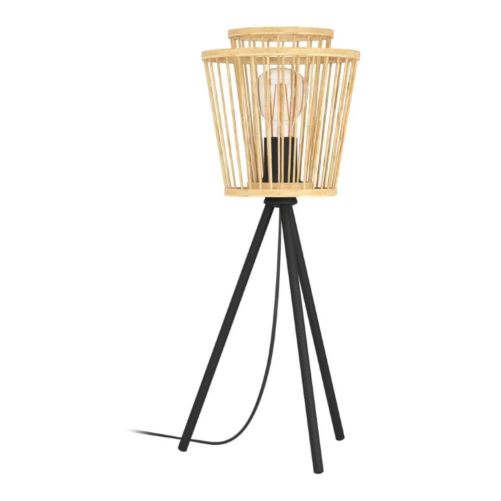 Tischlampe aus Holz Hykeham 57cm hoch