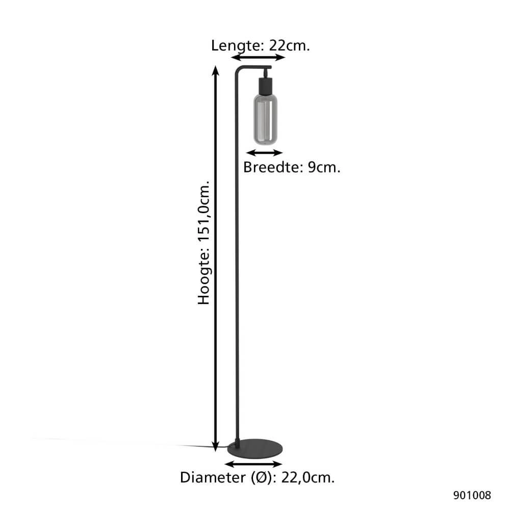 Stehlampe Majone Schwarz Eglo 9008606295326