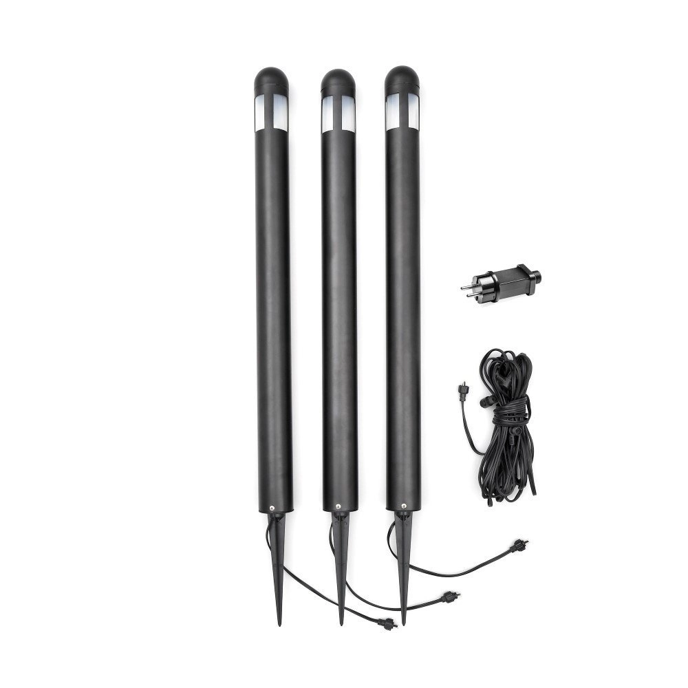 Gartenlampen Amalfi (3x) 75 cm Anthrazit