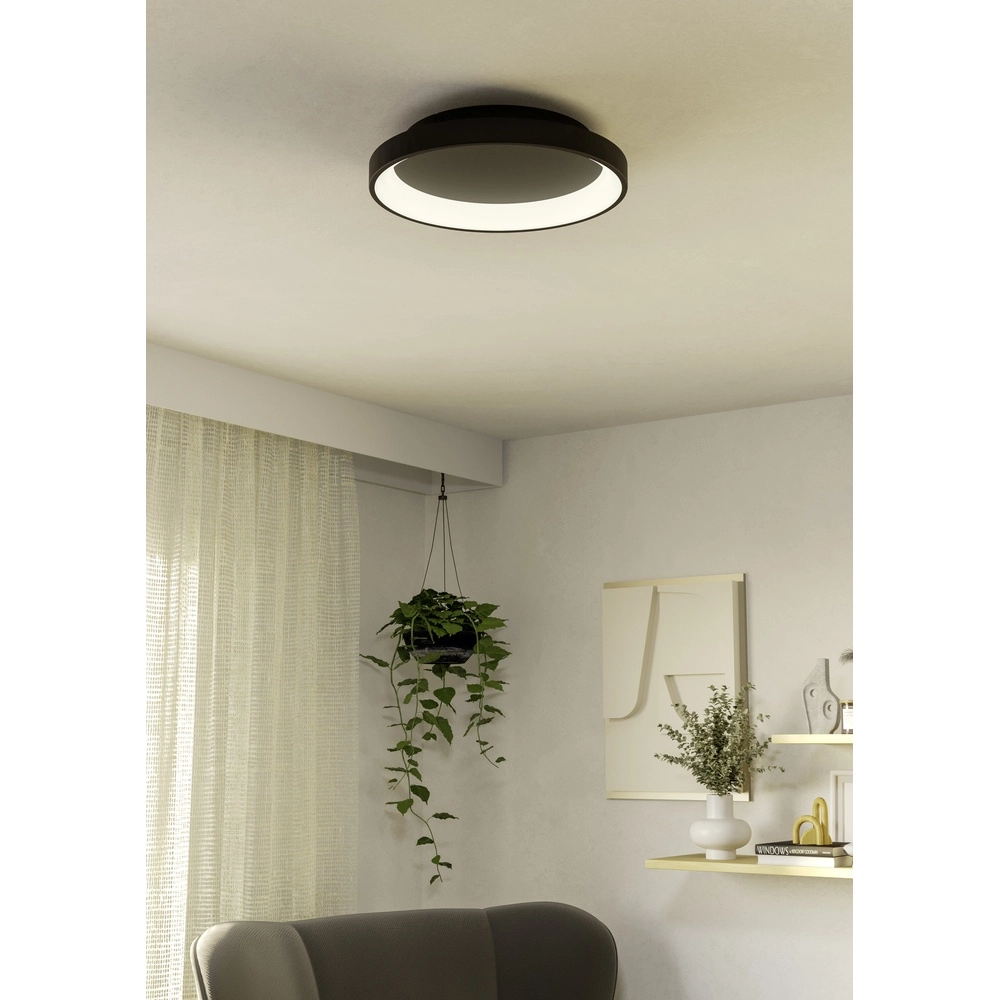 Elegante LED-Deckenlampe Loretello Ø 35cm – schwarz Eglo 9008606316410