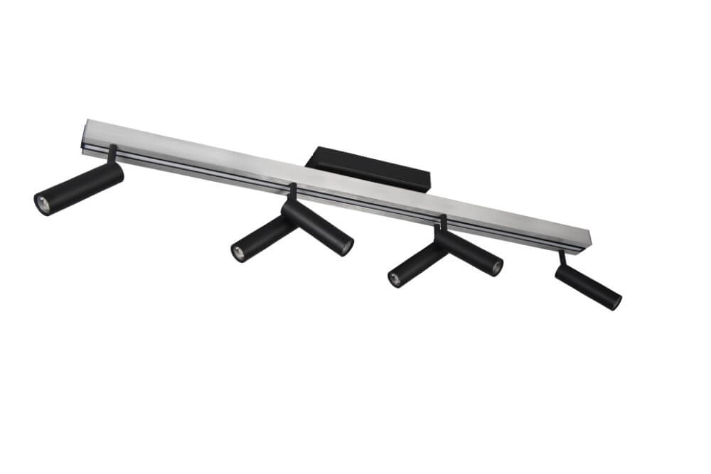 6-flammiger LED-Spot Zeno Metall mit Schwarz Trio 4017807627305