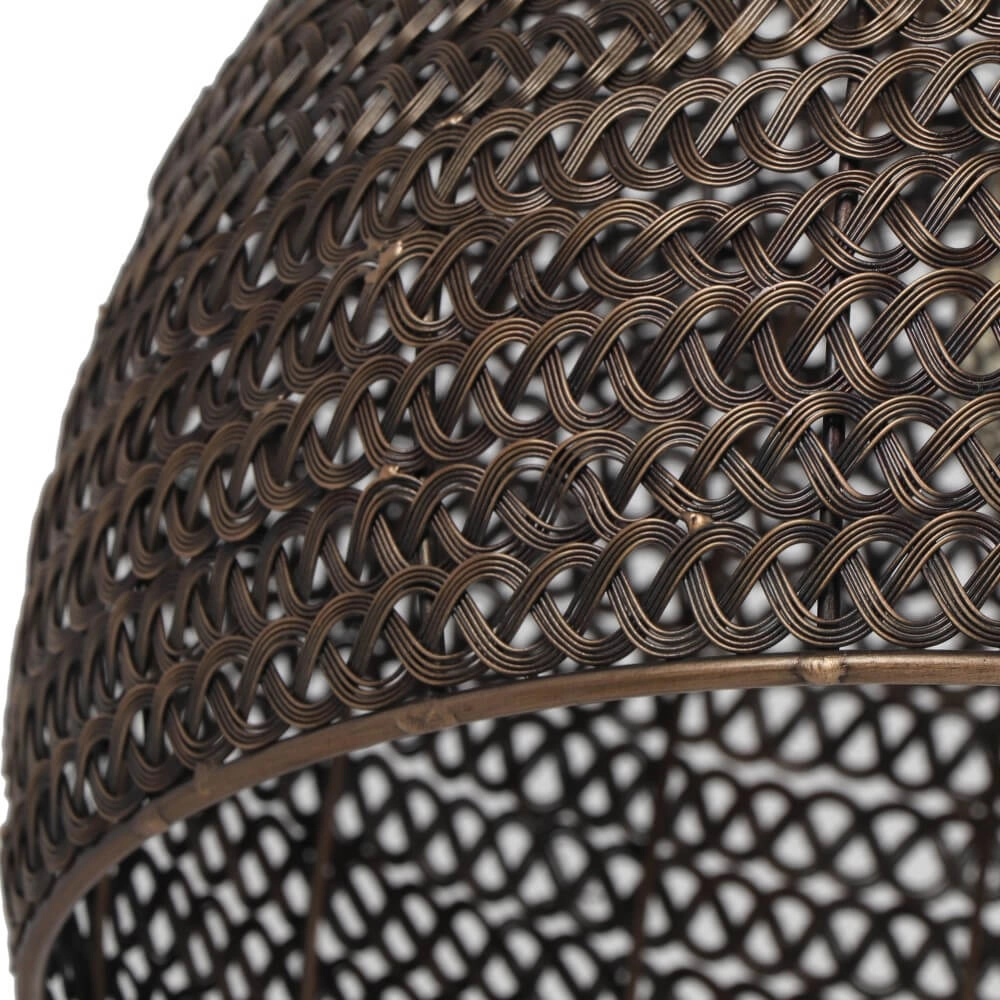 Hängelampe aus schwarzem Rattan Kamara Ø 36cm Trio 4017807617344