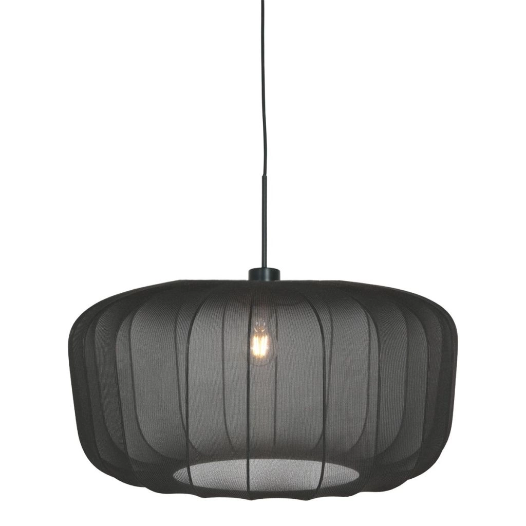 Pendellampe Vela Lino mit schwarzem Farbton Ø60 cm