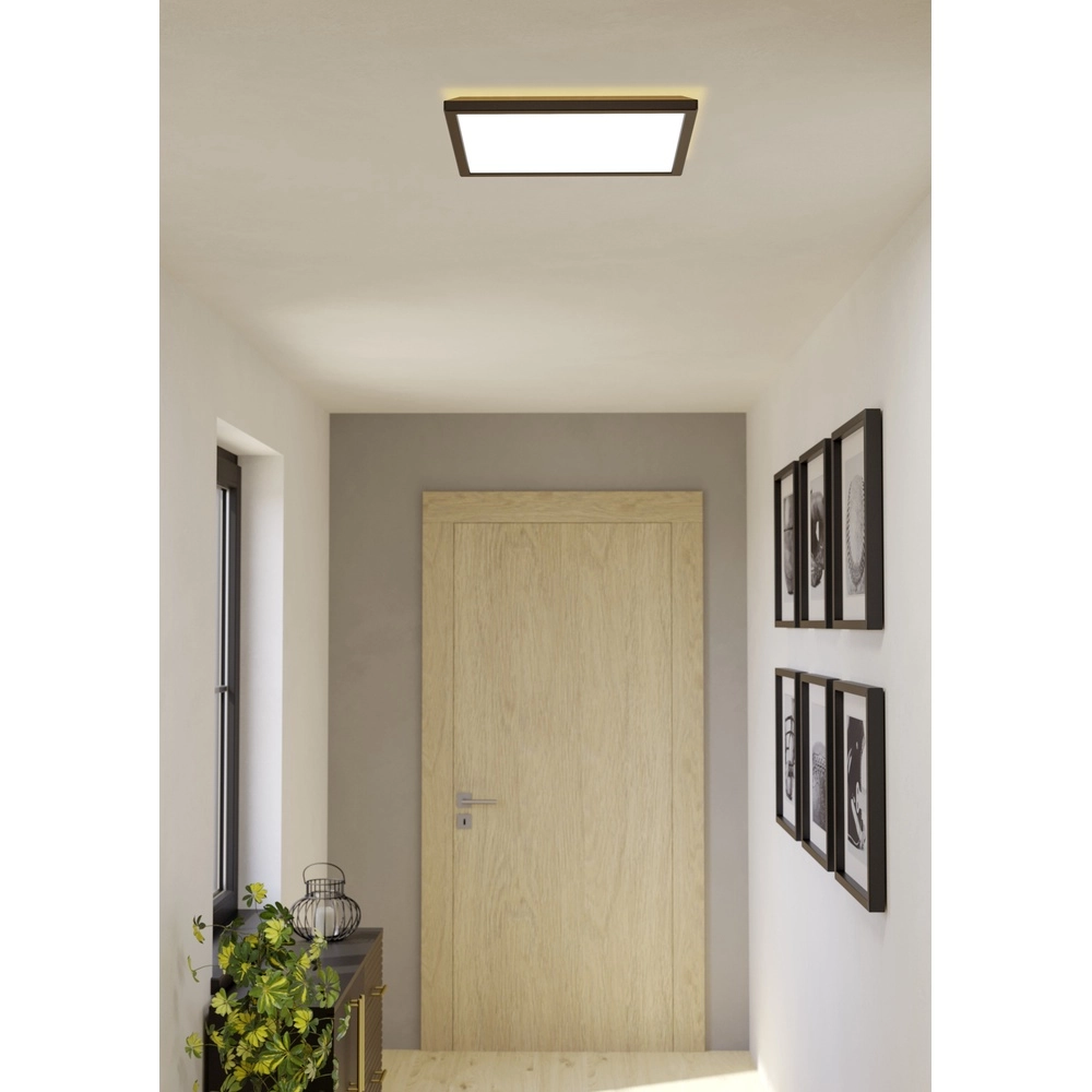 Badezimmerlampe mit Fernbedienung Rovito-R Quadrat – Schwarz – 39x39 cm Eglo 9008606330003