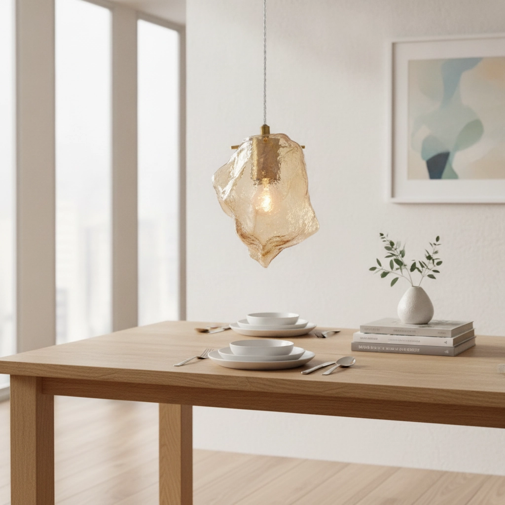 Pendelleuchte Odelle Gold mit Braunglas