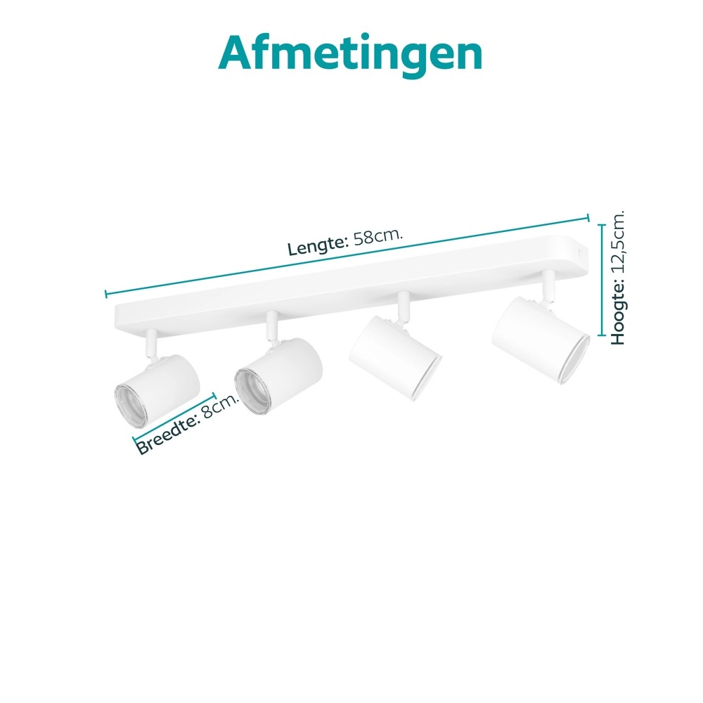 Flächenmontierte Spot-4-Scheinwerfer Consuma 1 Weiß