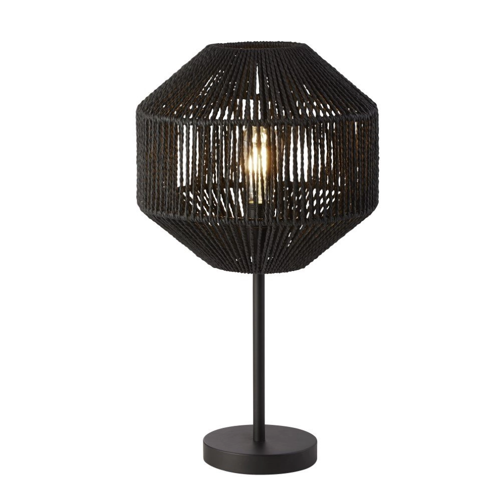 Schwarze Tischlampe Wicker Searchlight 5053423171562